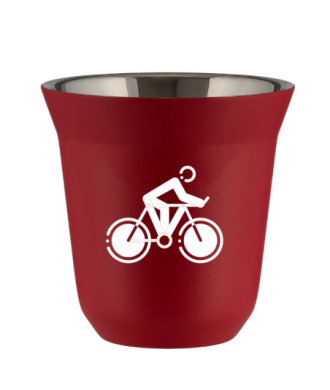 Tasse 80 ml ROUGE "Cyclisme 2 (blanc)" Tasse 80 ml ROUGE "Cyclisme 2 (blanc)"