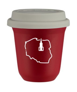 Tasse 80 ml ROUGE "Pologne (blanc)", avec couvercle blanc Tasse 80 ml ROUGE "Pologne (blanc)", avec couvercle blanc
