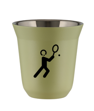 Tasse 80 ml PISTACHE "Tennis 1 (noir)" Tasse 80 ml PISTACHE "Tennis 1 (noir)"