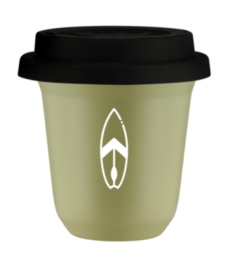 Tasse 80 ml PISTACHE "Planche (blanc)", avec couvercle noir Tasse 80 ml PISTACHE "Planche (blanc)", avec couvercle noir