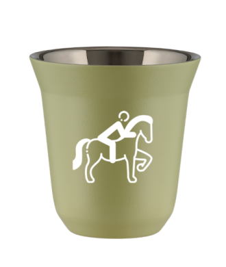 Tasse 80 ml PISTACHE "Équitation 2 (blanc)" Tasse 80 ml PISTACHE "Équitation 2 (blanc)"