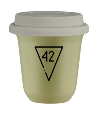 Tasse 80 ml PISTACHE "42", avec couvercle blanc Tasse 80 ml PISTACHE "42", avec couvercle blanc