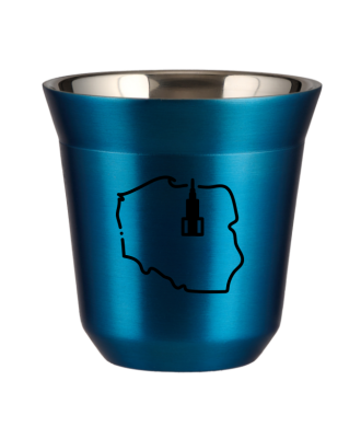 Tasse 80 ml BLEU MÉTALLIQUE "Pologne (noir)" Tasse 80 ml BLEU MÉTALLIQUE "Pologne (noir)"