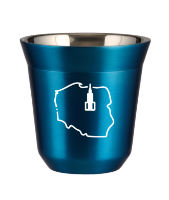 Tasse 80 ml BLEU MÉTALLIQUE "Pologne (blanc)" Tasse 80 ml BLEU MÉTALLIQUE "Pologne (blanc)"