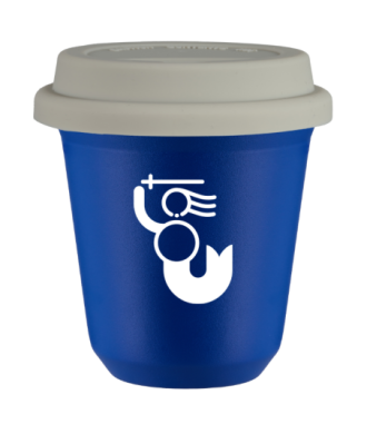 Tasse 80 ml BLEU "WARSZAWSKA SYRENKA (blanc)", avec couvercle blanc Tasse 80 ml BLEU "WARSZAWSKA SYRENKA (blanc)", avec couvercle blanc