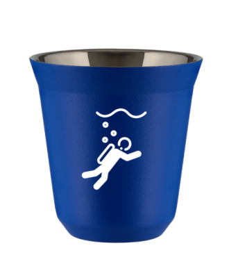 Tasse 80 ml BLEU "Plongée (blanc)" Tasse 80 ml BLEU "Plongée (blanc)"