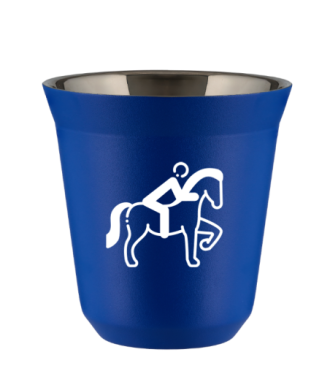 Tasse 80 ml BLEU "Équitation 2 (blanc)" Tasse 80 ml BLEU "Équitation 2 (blanc)"