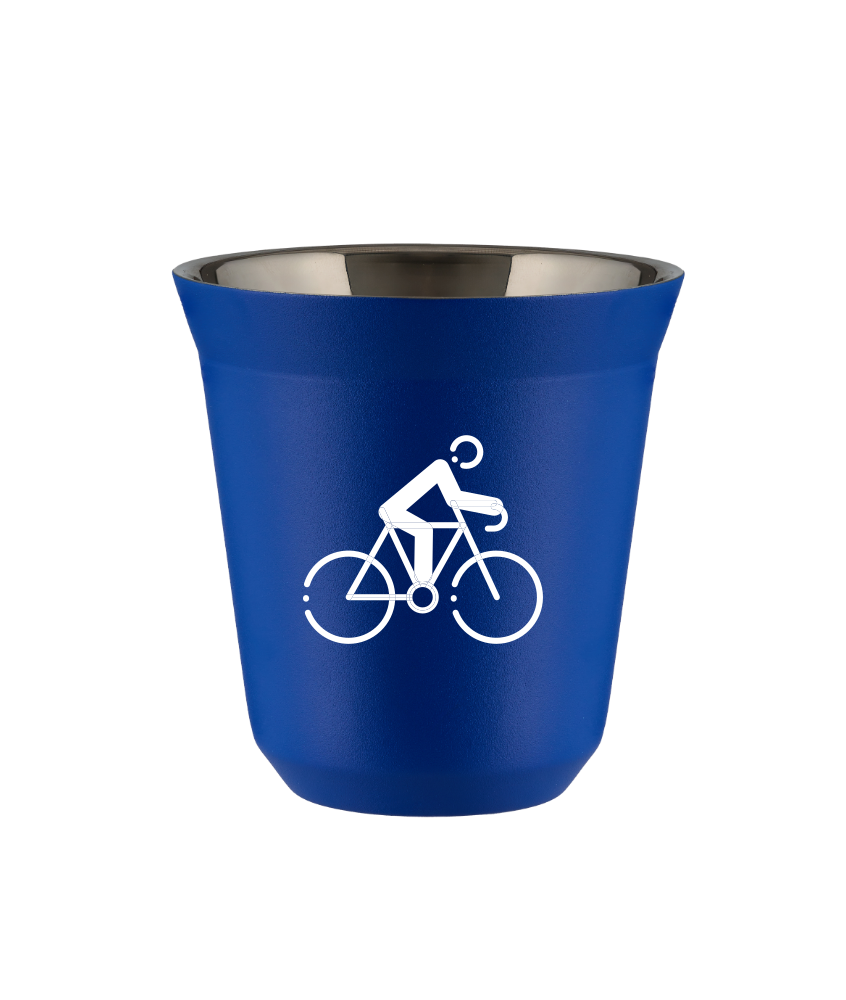 Tasse 80 ml BLEU "Cyclisme 3 (blanc)" Tasse 80 ml BLEU "Cyclisme 3 (blanc)"