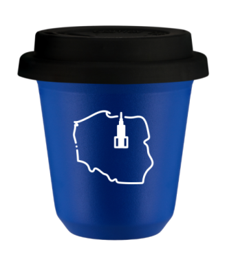 Tasse 80 ml BLEU "Pologne (blanc)", avec couvercle noir Tasse 80 ml BLEU "Pologne (blanc)", avec couvercle noir