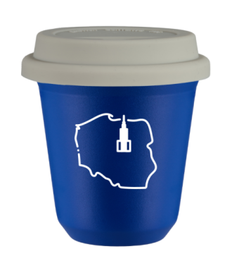 Tasse 80 ml BLEU "Pologne (blanc)", avec couvercle blanc Tasse 80 ml BLEU "Pologne (blanc)", avec couvercle blanc