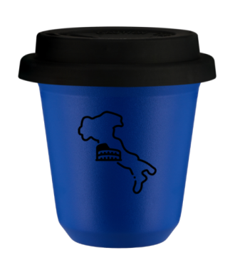 Tasse 80 ml BLEU "Italie (noir)", avec couvercle noir Tasse 80 ml BLEU "Italie (noir)", avec couvercle noir
