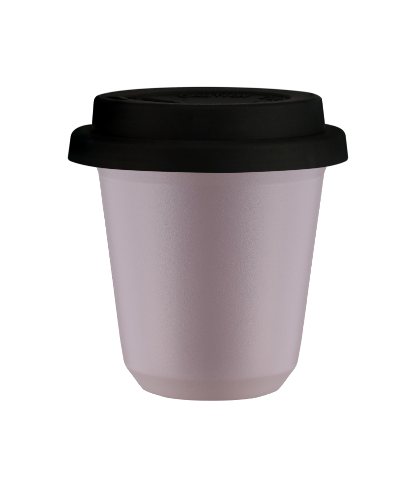Tasse 80 ml LAVANDE, avec couvercle noir