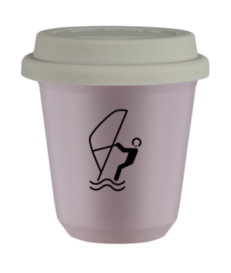 Tasse 80 ml LAVANDE "Sports nautiques (noir)", avec couvercle blanc Tasse 80 ml LAVANDE "Sports nautiques (noir)", avec couvercle blanc
