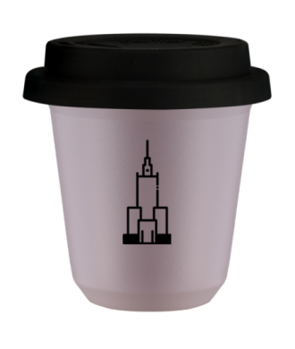 Tasse 80 ml LAVANDE "Pałac kultury i nauki", avec couvercle noir Tasse 80 ml LAVANDE "Pałac kultury i nauki", avec couvercle noir