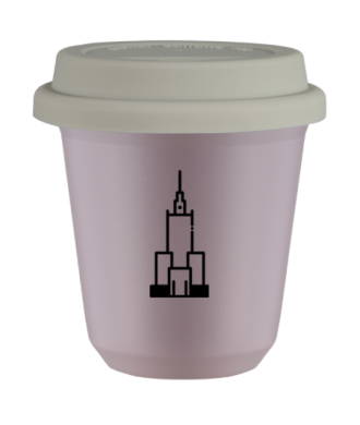 Tasse 80 ml LAVANDE "Pałac kultury i nauki (noir)", avec couvercle blanc Tasse 80 ml LAVANDE "Pałac kultury i nauki (noir)", avec couvercle blanc