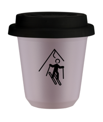 Tasse 80 ml LAVANDE "Ski", avec couvercle noir Tasse 80 ml LAVANDE "Ski", avec couvercle noir
