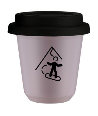 Tasse 80 ml LAVANDE "Snowboard", avec couvercle noir Tasse 80 ml LAVANDE "Snowboard", avec couvercle noir