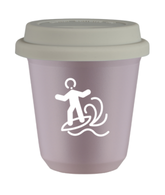 Tasse 80 ml LAVANDE "Planche à voile (blanc)", avec couvercle blanc Tasse 80 ml LAVANDE "Planche à voile (blanc)", avec couvercle blanc
