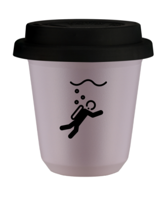 Tasse 80 ml LAVANDE "Plongée", avec couvercle noir Tasse 80 ml LAVANDE "Plongée", avec couvercle noir