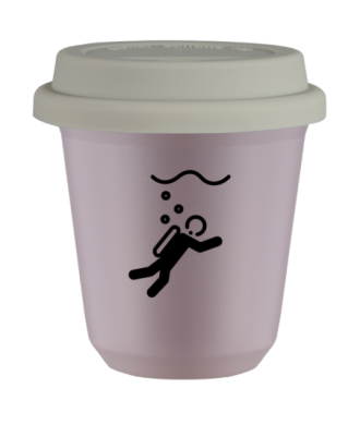 Tasse 80 ml LAVANDE "Plongée", avec couvercle blanc Tasse 80 ml LAVANDE "Plongée", avec couvercle blanc