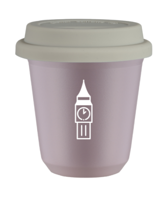 Tasse 80 ml LAVANDE "BIG BEN (blanc)", avec couvercle blanc Tasse 80 ml LAVANDE "BIG BEN (blanc)", avec couvercle blanc