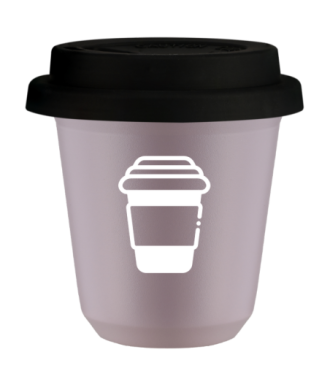 Tasse 80 ml LAVANDE, avec couvercle noir Tasse 80 ml LAVANDE, avec couvercle noir