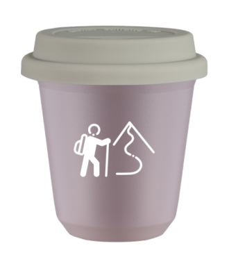 Tasse 80 ml LAVANDE "Escalade 2 (blanc)", avec couvercle blanc Tasse 80 ml LAVANDE "Escalade 2 (blanc)", avec couvercle blanc