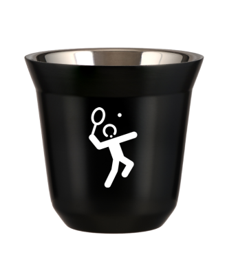 Tasse 80 ml NOIR "Tennis 2 (blanc)" Tasse 80 ml NOIR "Tennis 2 (blanc)"