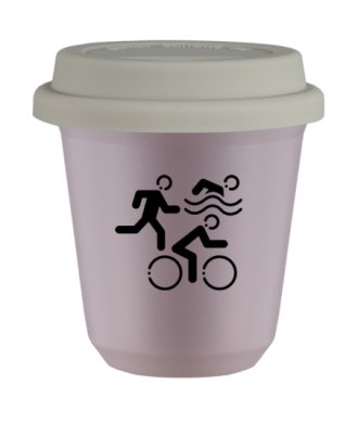 Tasse 80 ml LAVANDE "Sports", avec couvercle blanc Tasse 80 ml LAVANDE "Sports", avec couvercle blanc