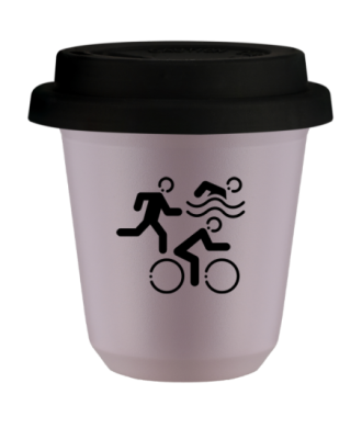 Tasse 80 ml LAVANDE "Sports (noir)", avec couvercle noir Tasse 80 ml LAVANDE "Sports (noir)", avec couvercle noir