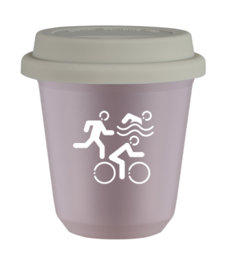 Tasse 80 ml LAVANDE "Sports (blanc)", avec couvercle blanc Tasse 80 ml LAVANDE "Sports (blanc)", avec couvercle blanc