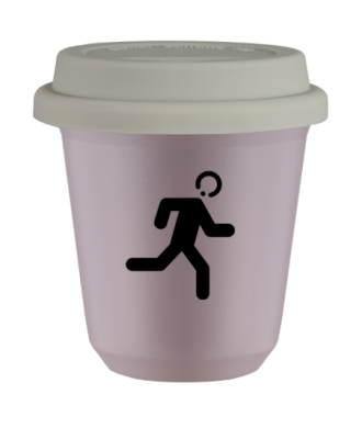 Tasse 80 ml LAVANDE "Coureur", avec couvercle blanc Tasse 80 ml LAVANDE "Coureur", avec couvercle blanc