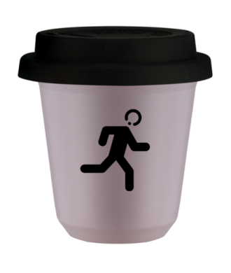 Tasse 80 ml LAVANDE "Coureur (noir)", avec couvercle noir Tasse 80 ml LAVANDE "Coureur (noir)", avec couvercle noir