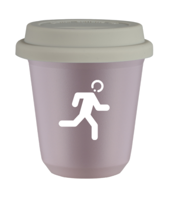 Tasse 80 ml LAVANDE "Coureur (blanc)", avec couvercle blanc Tasse 80 ml LAVANDE "Coureur (blanc)", avec couvercle blanc