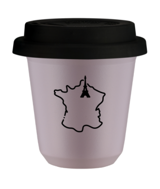 Tasse 80 ml LAVANDE "France", avec couvercle noir Tasse 80 ml LAVANDE "France", avec couvercle noir