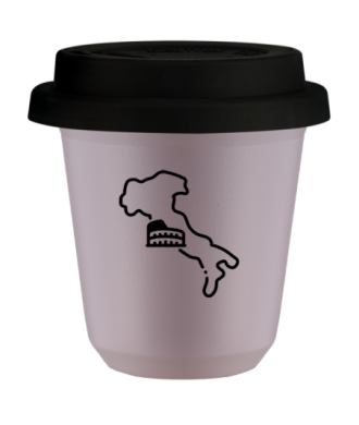 Tasse 80 ml LAVANDE "Italie", avec couvercle noir Tasse 80 ml LAVANDE "Italie", avec couvercle noir