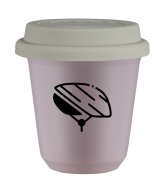 Tasse 80 ml LAVANDE "Casque", avec couvercle blanc Tasse 80 ml LAVANDE "Casque", avec couvercle blanc