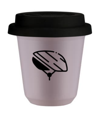 Tasse 80 ml LAVANDE "Casque (noir)", avec couvercle noir Tasse 80 ml LAVANDE "Casque (noir)", avec couvercle noir