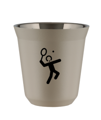 Tasse 80 ml BEIGE "Tennis 2 (noir)" Tasse 80 ml BEIGE "Tennis 2 (noir)"