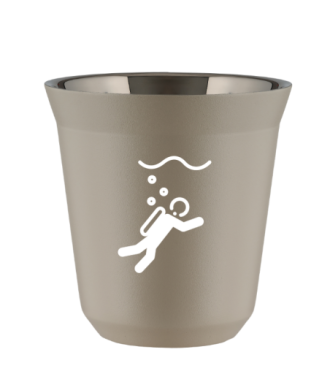Tasse 80 ml BEIGE "Plongée (blanc)" Tasse 80 ml BEIGE "Plongée (blanc)"