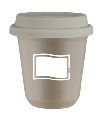 Tasse 80 ml BEIGE "Drapeau polonais (blanc)", avec couvercle blanc Tasse 80 ml BEIGE "Drapeau polonais (blanc)", avec couvercle blanc