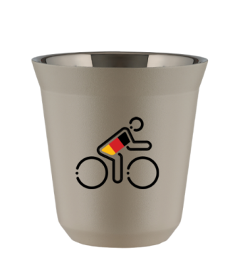 Tasse 80 ml BEIGE "Cycliste aux couleurs allemandes" Tasse 80 ml BEIGE "Cycliste aux couleurs allemandes"