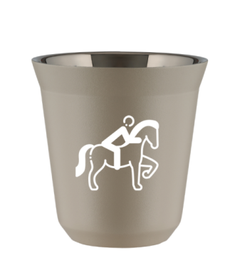 Tasse 80 ml BEIGE "Équitation 2 (blanc)" Tasse 80 ml BEIGE "Équitation 2 (blanc)"
