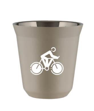Tasse 80 ml BEIGE "Cyclisme 2 (blanc)" Tasse 80 ml BEIGE "Cyclisme 2 (blanc)"