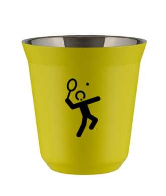 Tasse 80 ml JAUNE "Tennis 2 (noir)" Tasse 80 ml JAUNE "Tennis 2 (noir)"