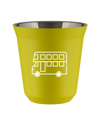 Tasse 80 ml JAUNE "Bus (blanc)" Tasse 80 ml JAUNE "Bus (blanc)"