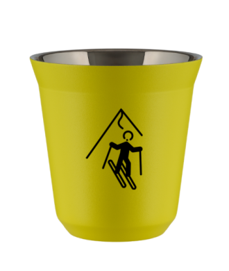 Tasse 80 ml JAUNE "Ski (noir)" Tasse 80 ml JAUNE "Ski (noir)"