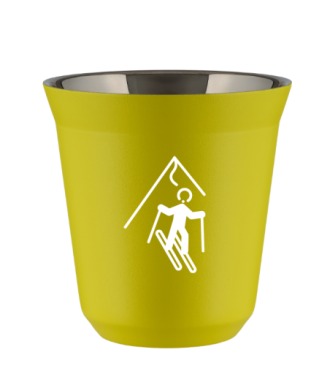 Tasse 80 ml JAUNE "Ski (blanc)" Tasse 80 ml JAUNE "Ski (blanc)"