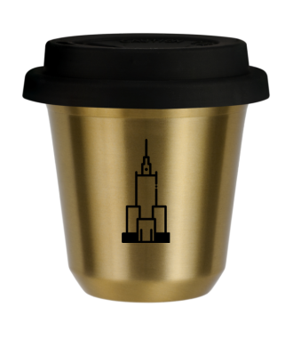 Tasse 80 ml OR "Pałac kultury i nauki", avec couvercle noir Tasse 80 ml OR "Pałac kultury i nauki", avec couvercle noir