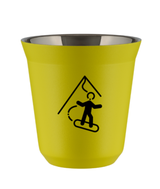 Tasse 80 ml JAUNE "Snowboard" Tasse 80 ml JAUNE "Snowboard"